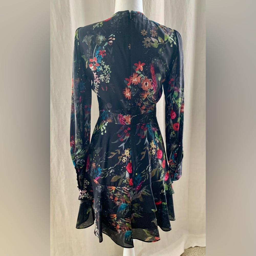 NWOT Parker Mini Long Sleeve Black Floral Dress Size XS - Picture 9 of 16